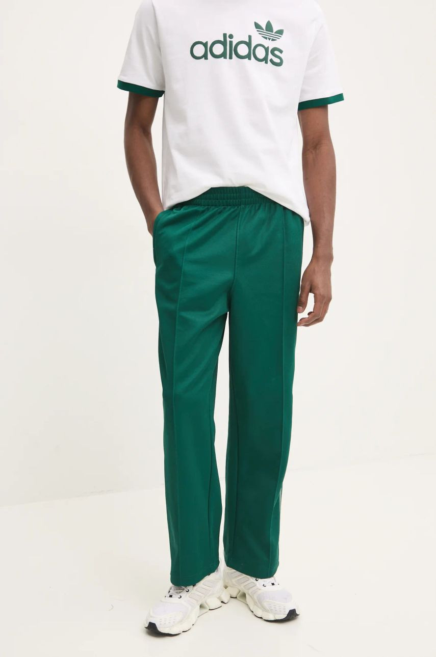 Tepláky adidas Originals Firebird zelená farba, s nášivkou, JP1065
