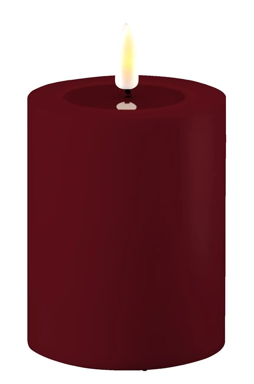 Led sviečka Deluxe Homeart 7,5 x 10 cm bordová farba