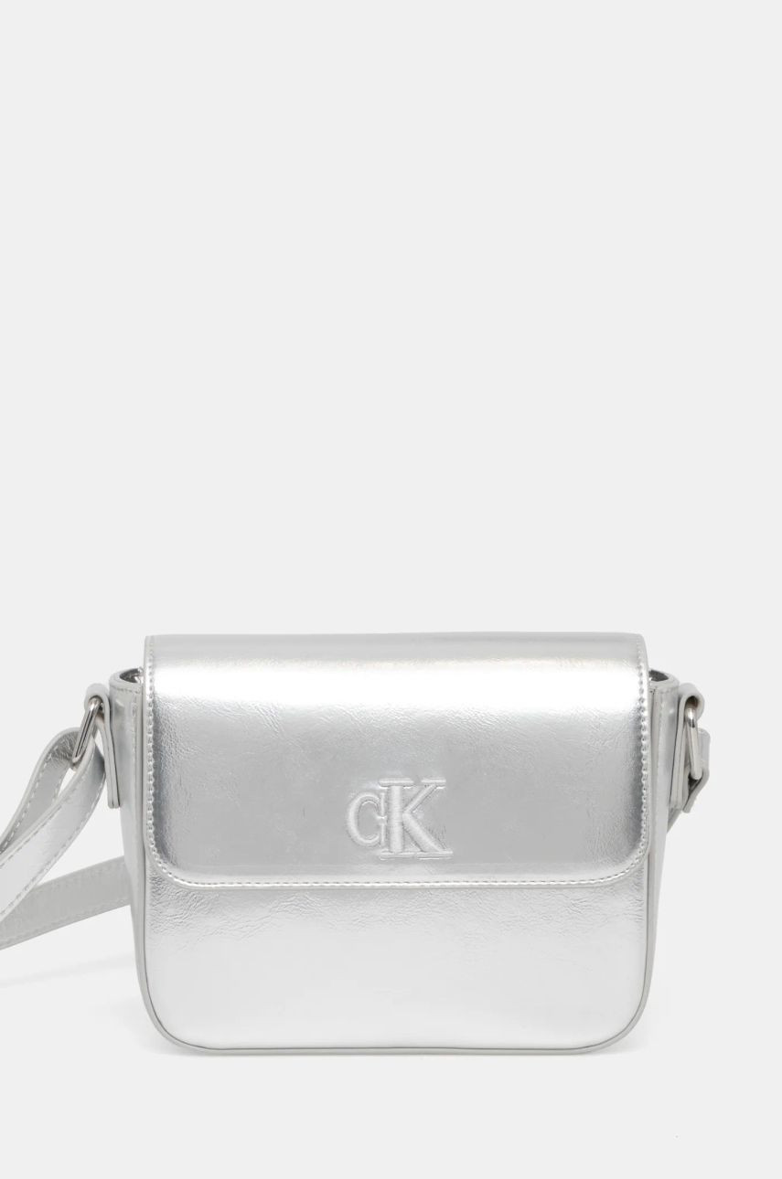 Detská kabelka Calvin Klein Jeans strieborná farba, IU0IU00688