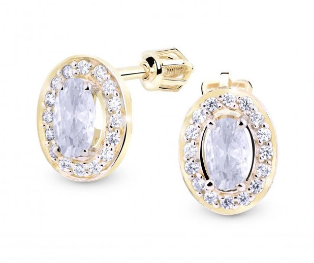 Cutie Jewellery Trblietavé zlaté náušnice so zirkónmi Z8049-30-X-1 číra
