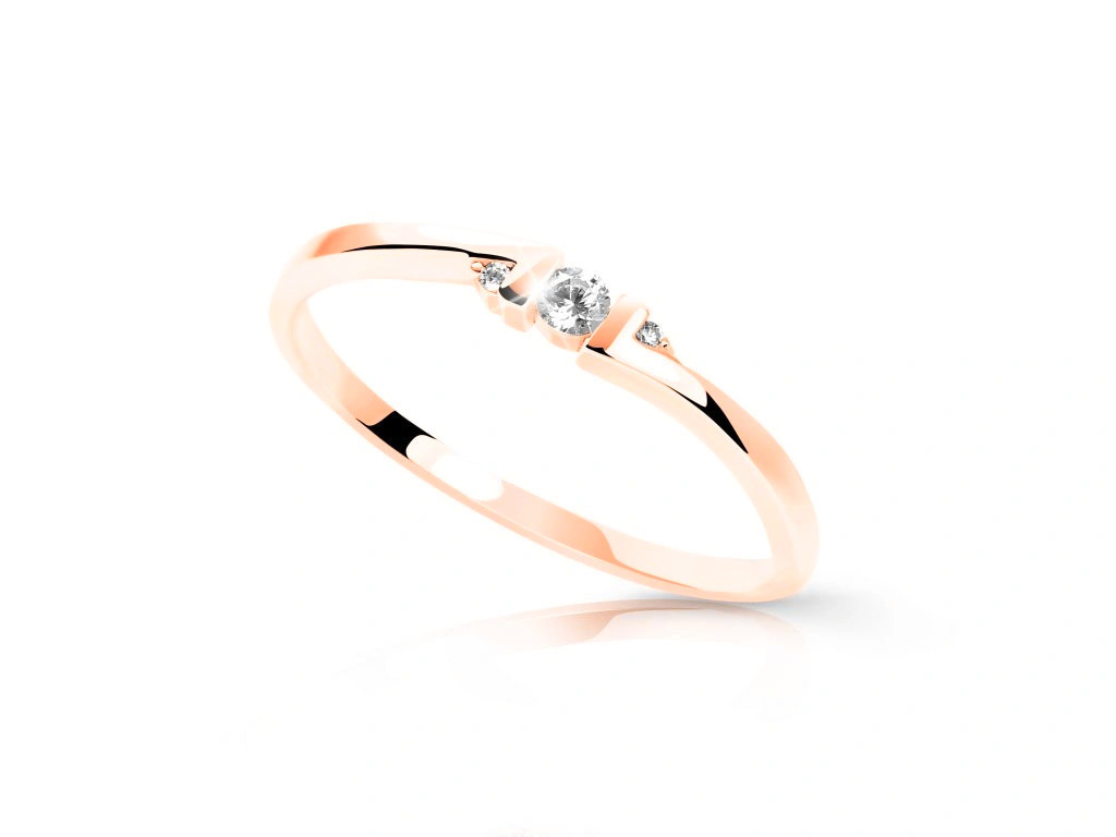Cutie Jewellery Minimalistický prsteň z ružového zlata so zirkónmi Z6714-3053-10-X-4 48 mm