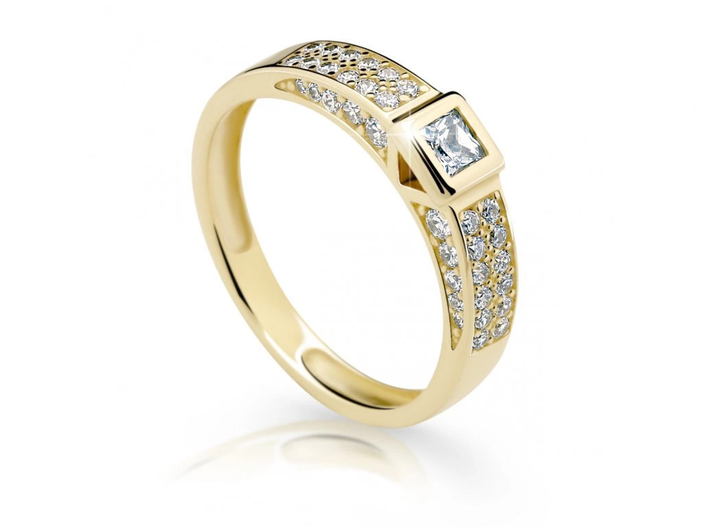 Cutie Jewellery Trblietavý prsteň zo žltého zlata so zirkónmi Z6715-2361-10-X-1 49 mm