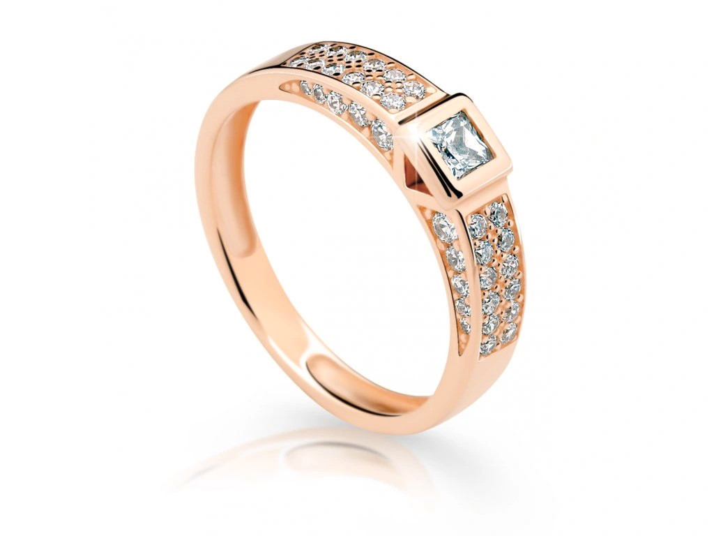 Cutie Jewellery Trblietavý prsteň z ružového zlata so zirkónmi Z6715-2361-10-X-4 48 mm