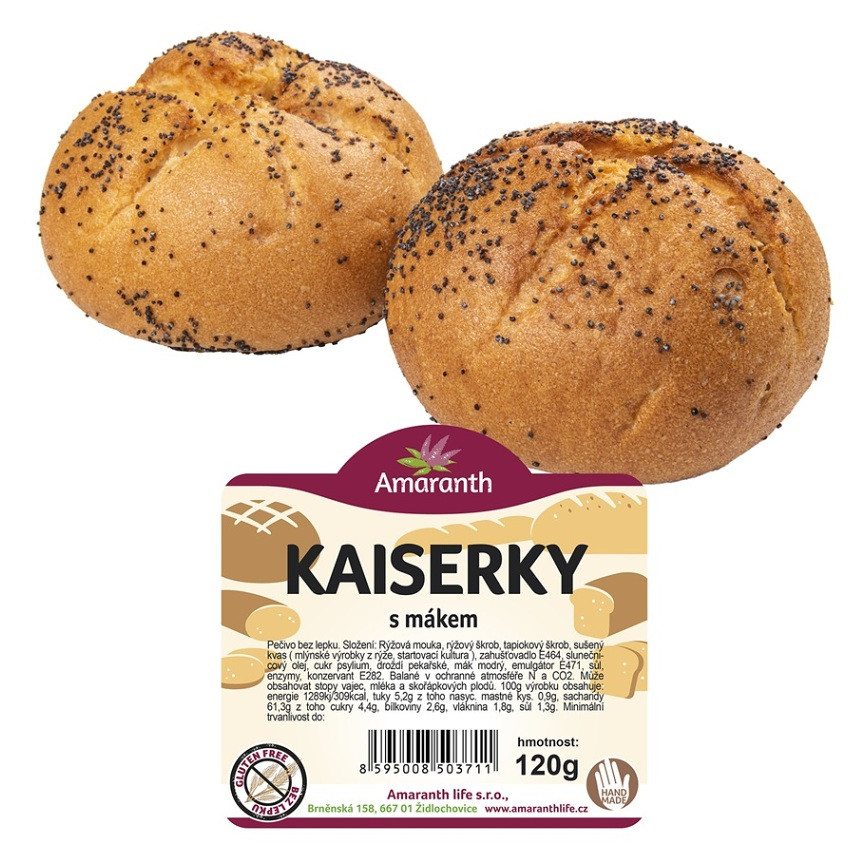 AMARANTH Bezlepkové kaiserky s makom 2 kusy