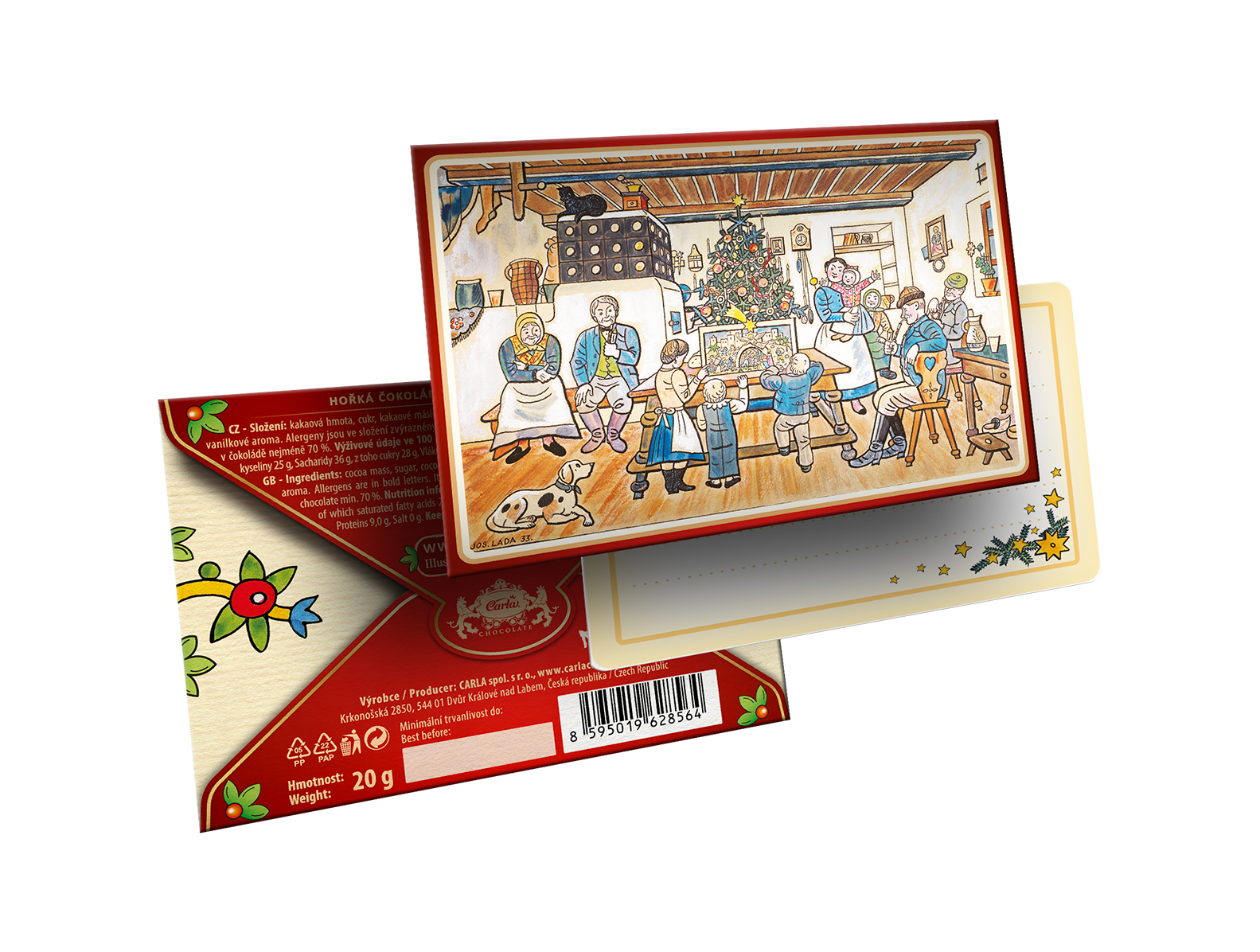 TKorganics s.r.o. COKOLADA Carla obálka Vianoce 20g 20g