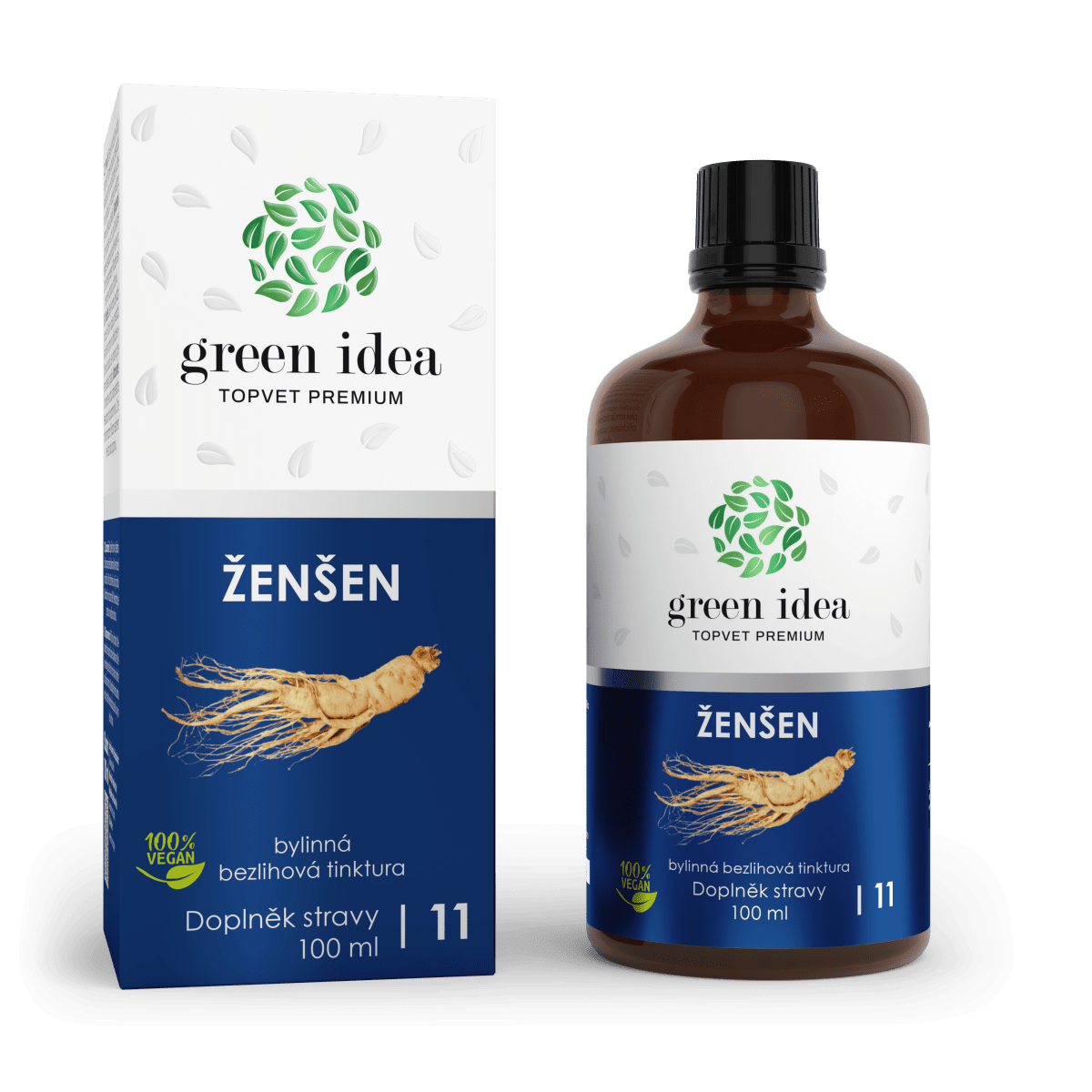 TOPVET GREEN IDEA Ženšen - bezliehová tinktúra 100 ml 100 ml