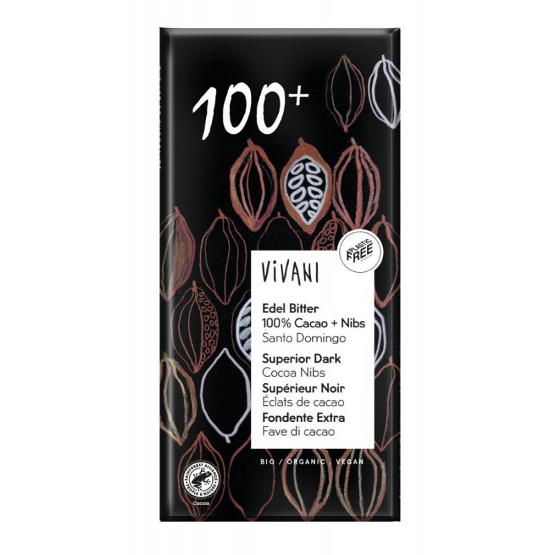 Tkorganics COKOLADA Vivani horká 100% BIO 80g  100g