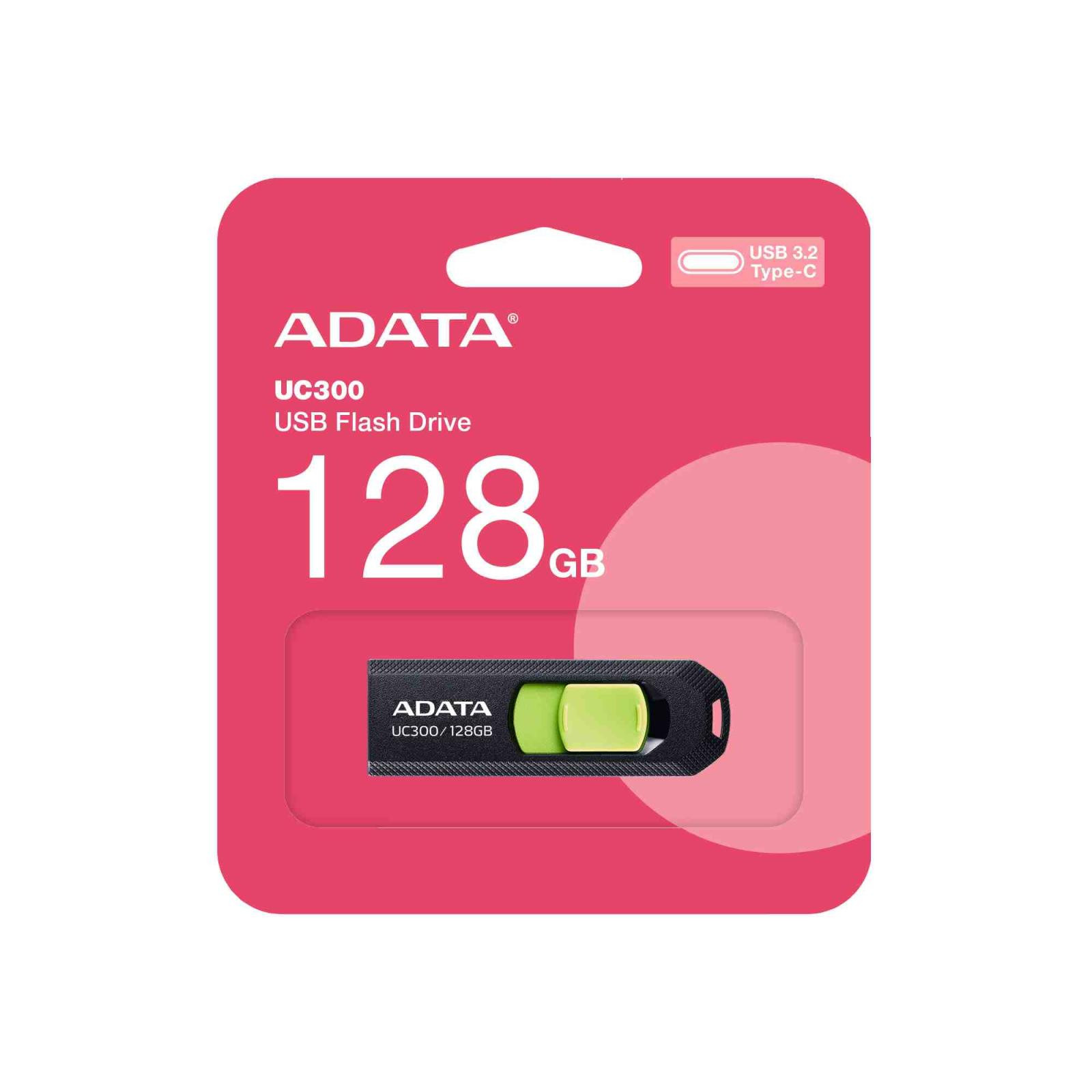 ADATA Flash Disk 128GB UC300, USB-C 3.2, čierno-zelená