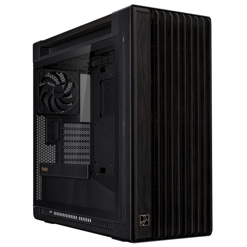 ASUS case PROART PA602 WOOD TG PWM BLACK, Mid Tower, priehľadná bočnica, čierna