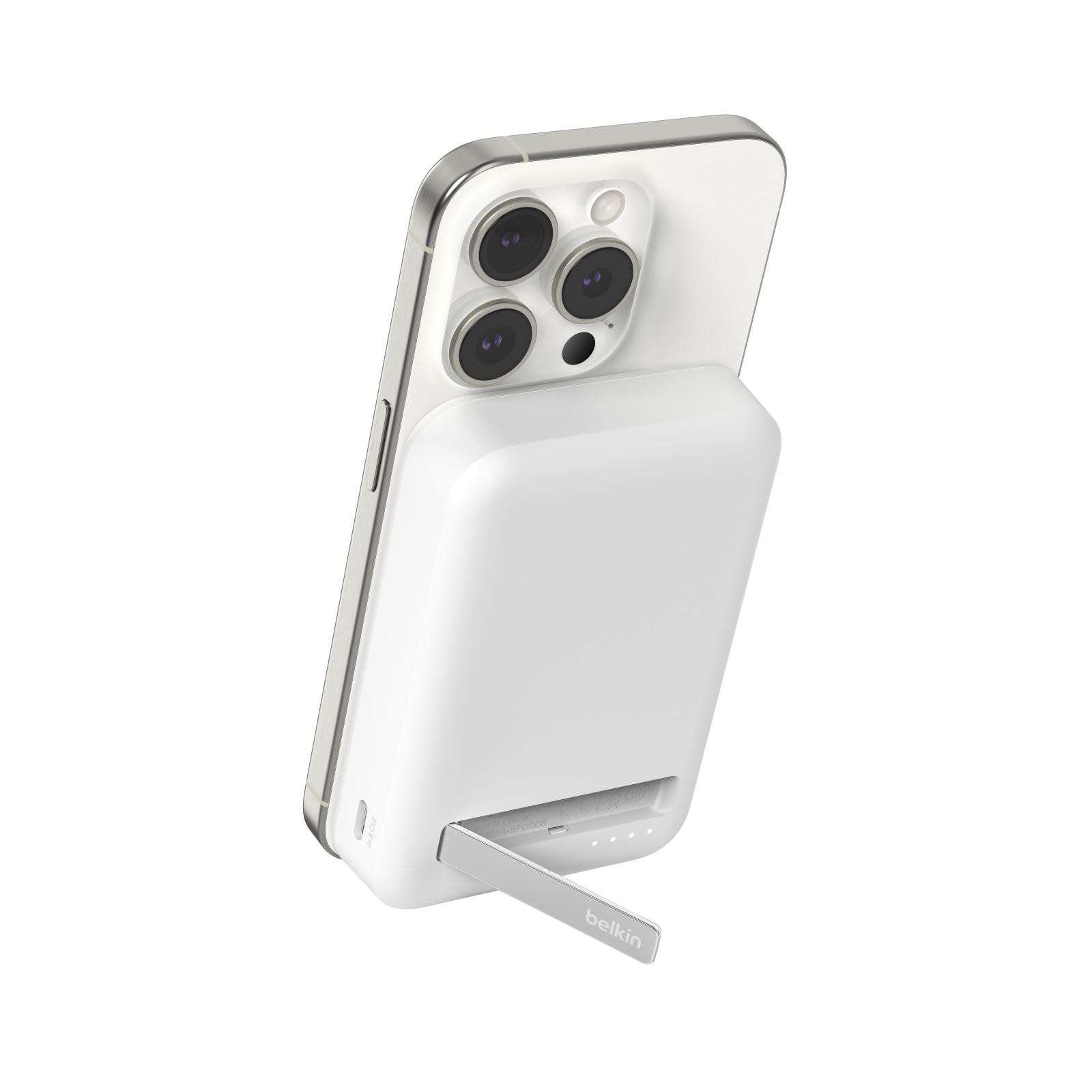 Belkin BOOST CHARGE ™ Qi2 Magnetická Bezdrôtová PowerBanka so stojanom, 10000mAh, 15W, biela