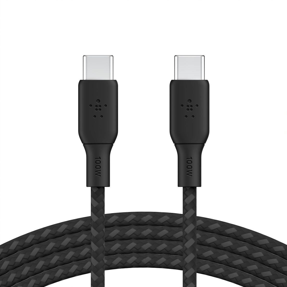 Belkin BOOST CHARGE ™ USB-C/USB-C kábel 100W, 3m, čierny - odolný