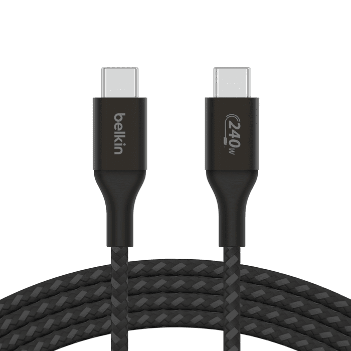 Belkin BOOST CHARGE ™ USB-C/USB-C kábel 240W, 2m, čierny - odolný