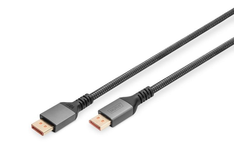 Digitus DP Kábel PREMIUM DP2.1 1m 16K@60Hz, UHD, 80Gbps, Alu