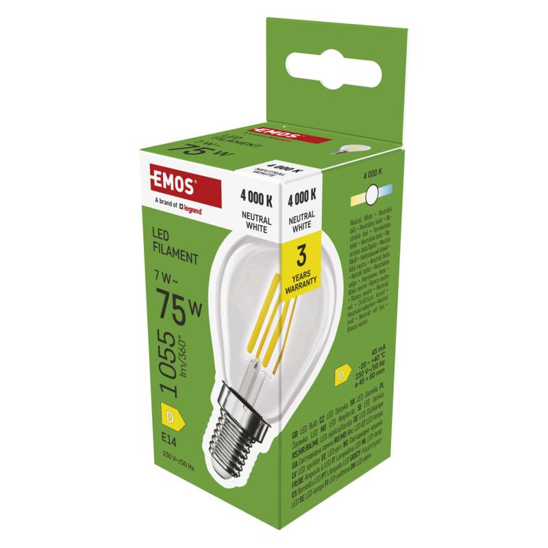 EMOS LED FLM MINI GL 7W (75W) 1055lm E14 NW