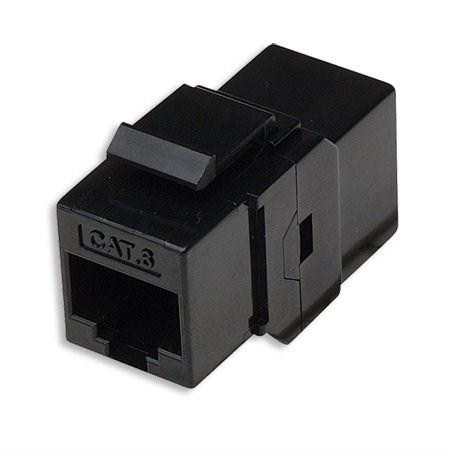Keystone spojka Cat6, UTP, RJ45/RJ45, čierny