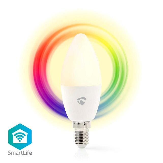 Nedis WIFILRC10E14 - SmartLife LED žiarovka|Wi-Fi | E14 | 470 lm | 4.9 W | RGB / Teplé až chladné biele | Android / IOS| s