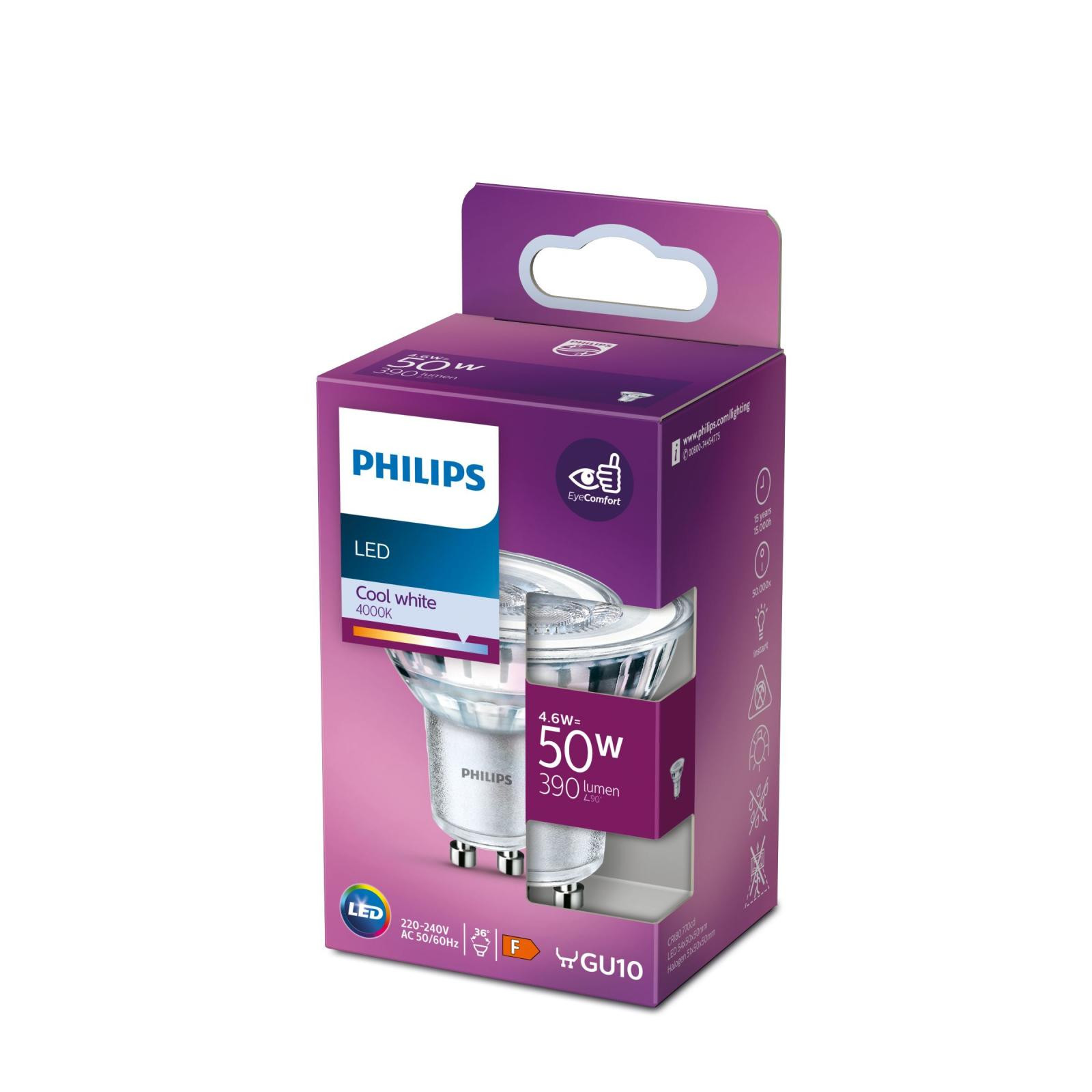 PHILIPS žiarovka LEDClassic 50W GU10 CW 36D RF ND 1PFSRT4