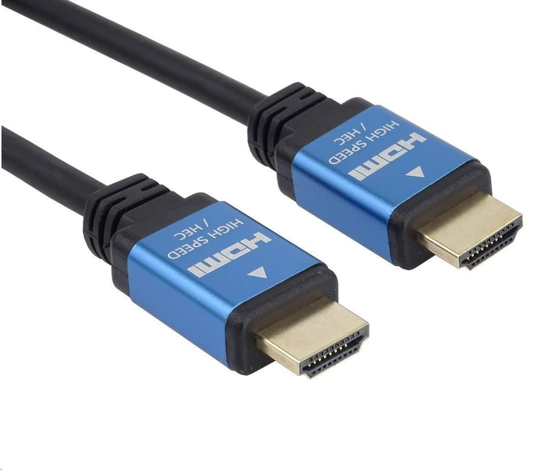 PREMIUMCORD Kábel HDMI - Ultra HDTV, 5m (kovové, pozlátené konektory)