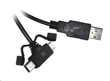 PREMIUMCORD Kábel USB 2.0 A - microUSB/miniUSB 5pin 2m (F/F)