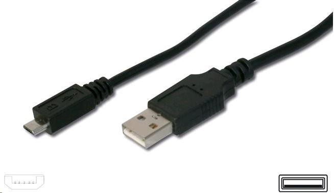 PREMIUMCORD Kábel USB 2.0 A-Micro B prepojovací 0, 2m (čierny)