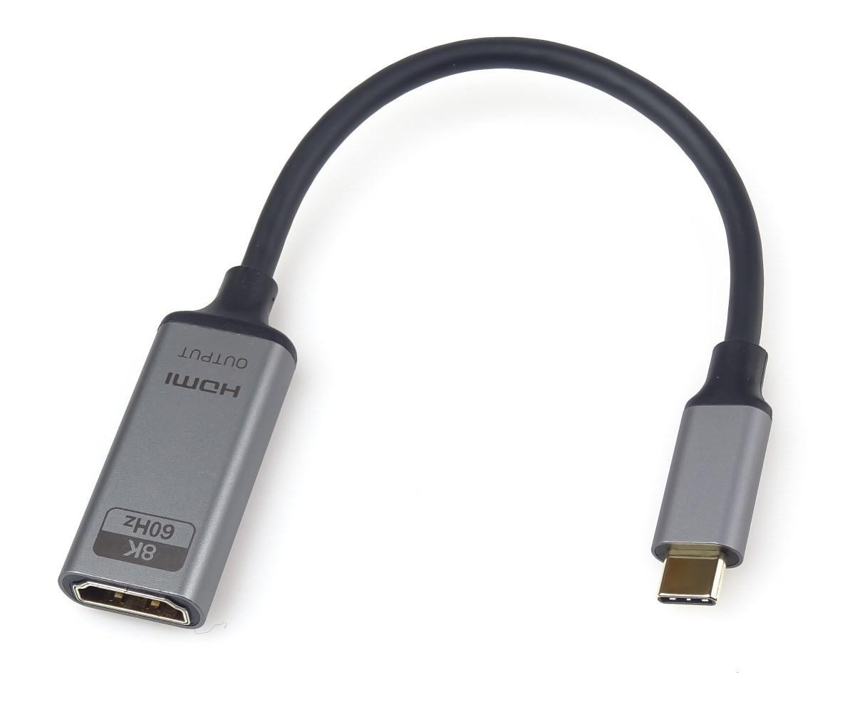 PremiumCord Adaptér USB-C na HDMI rozlíšení obrazu 8K @ 60Hz, 4K @ 144Hz, 20cm