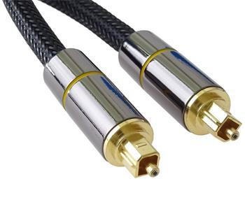PremiumCord Optický audio kábel Toslink, OD: 7mm, Gold-metal design + Nylon 1m
