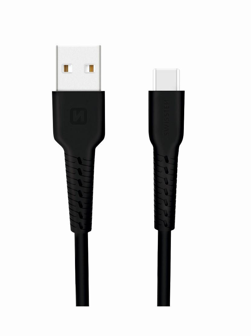 SWISSTEN DÁTOVÝ KÁBEL USB / USB-C 1,0 M ČIERNY