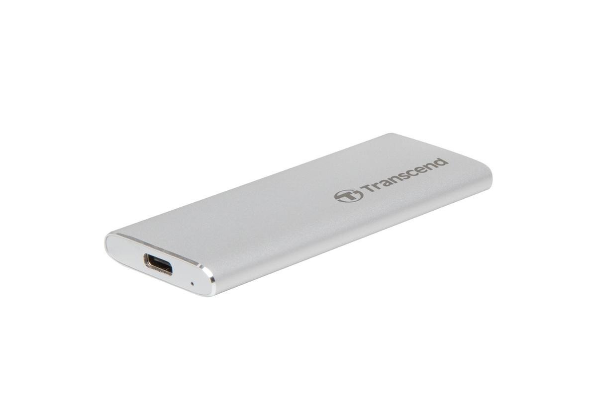 Transcend ESD260C 250GB USB 3.1 Gen2 (USB-C) Externý SSD disk (3D TLC), 520MB/R, 460MB/W, kompaktné rozmery, strieborný