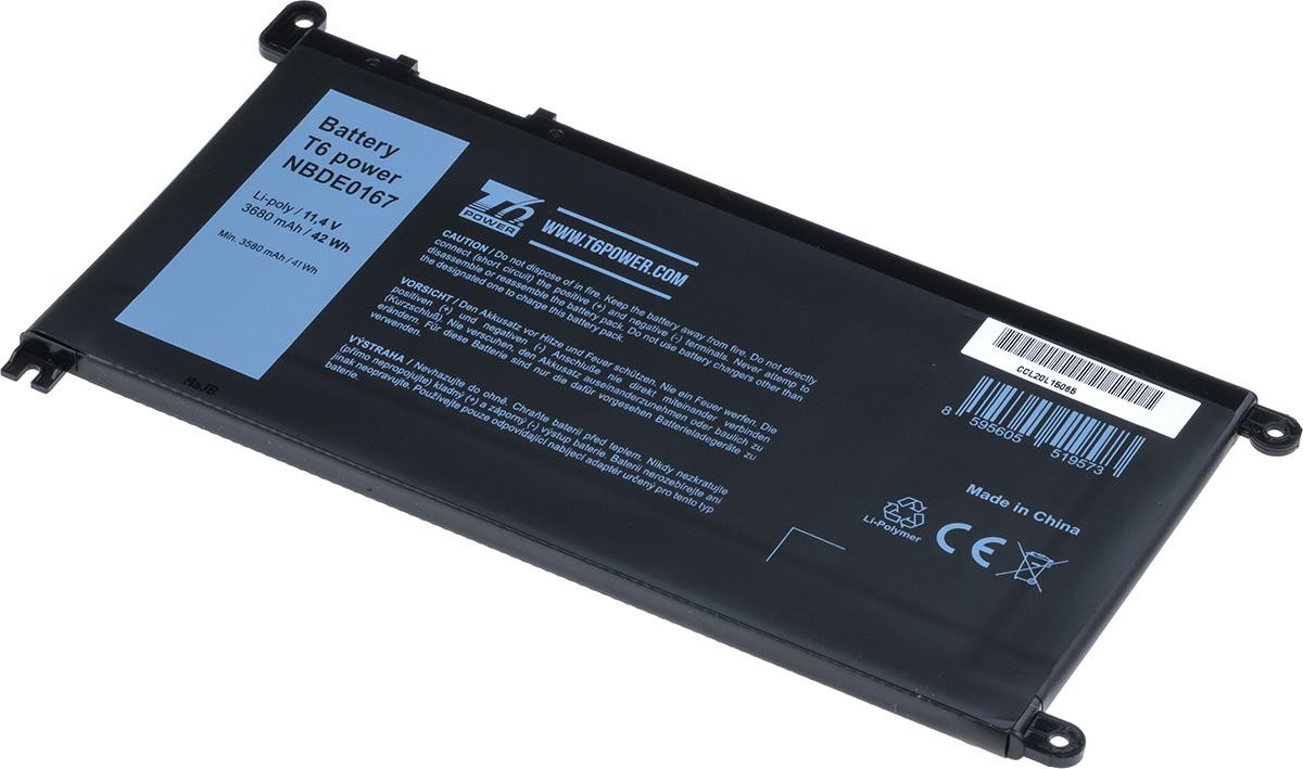 Batéria T6 Power Dell Insprion 15 5568, 5578, Vostro 14 5468, 15 5568, 3680mAh, 42Wh, 3cell, Li-ion