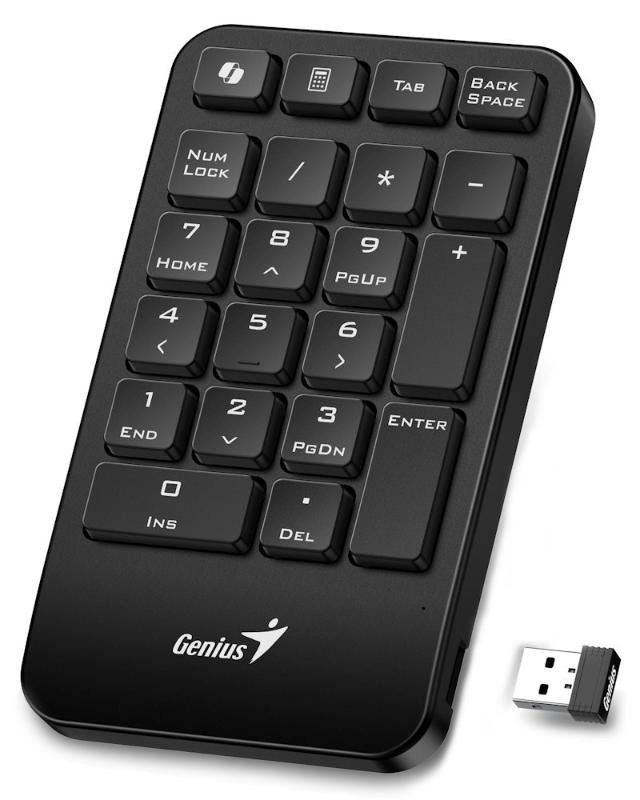 GENIUS Numerická klávesnica NumPad 1000/ Bezdrôtová 2.4GHz/ Copilot/ čierna