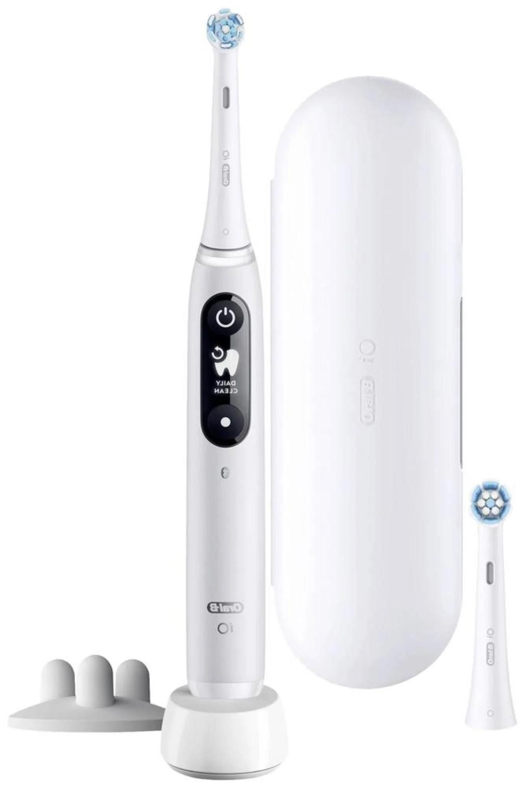 Oral-B iO Series 6s elektrická zubná kefka, časovač, tlakový senzor, 5 programov, aplikácia Oral-B, biela