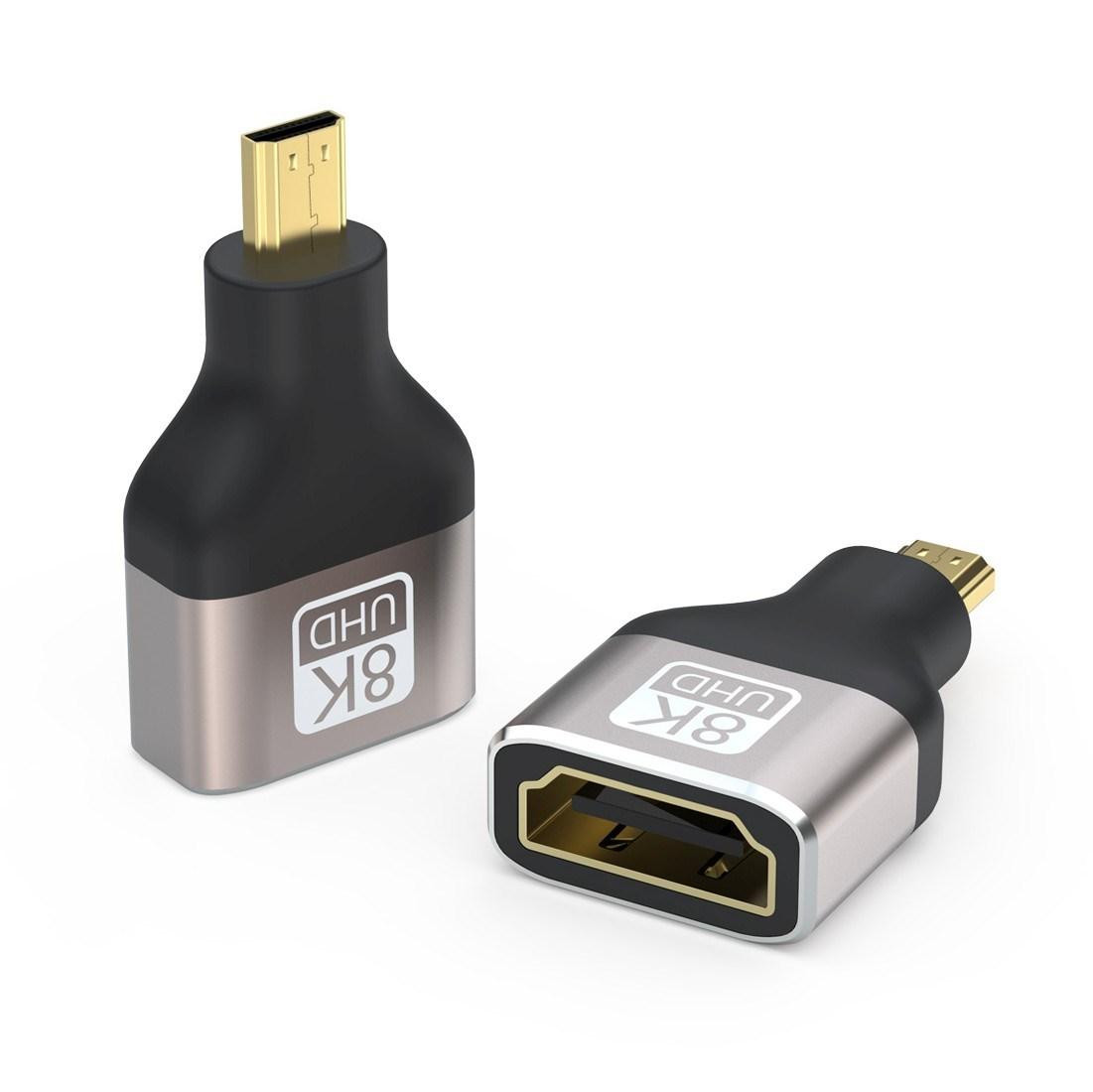 PREMIUMCORD Adaptér 8K HDMI Typ A - micro HDMI Typ D, kovová, pozlátená