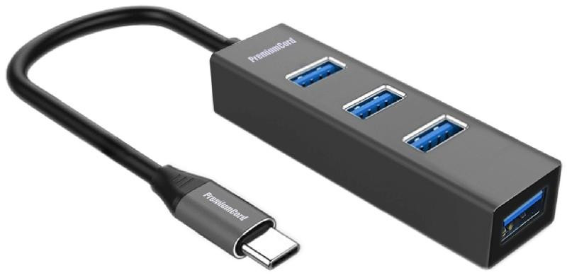 PremiumCord 5G SuperSpeed USB Hub Type C na 4x USB 3.2 Gen 1