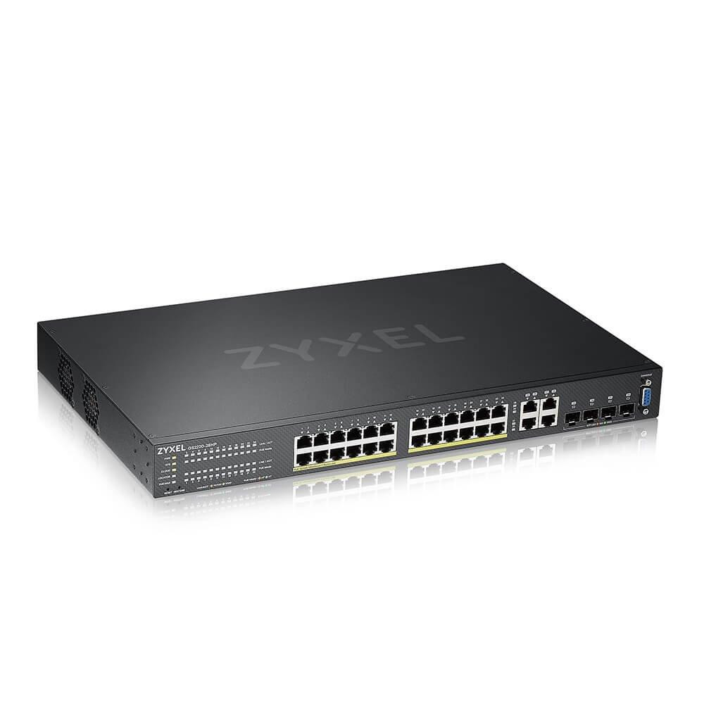 Zyxel GS2220-28HP,EU región,24-port GbE L2 PoE Switch with GbE Uplink (1 year NCC Pro pack license bundled)