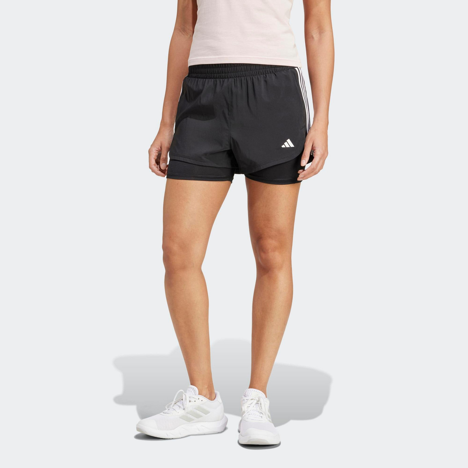 Dámske fitness šortky ADIDAS 2 v 1 čierne