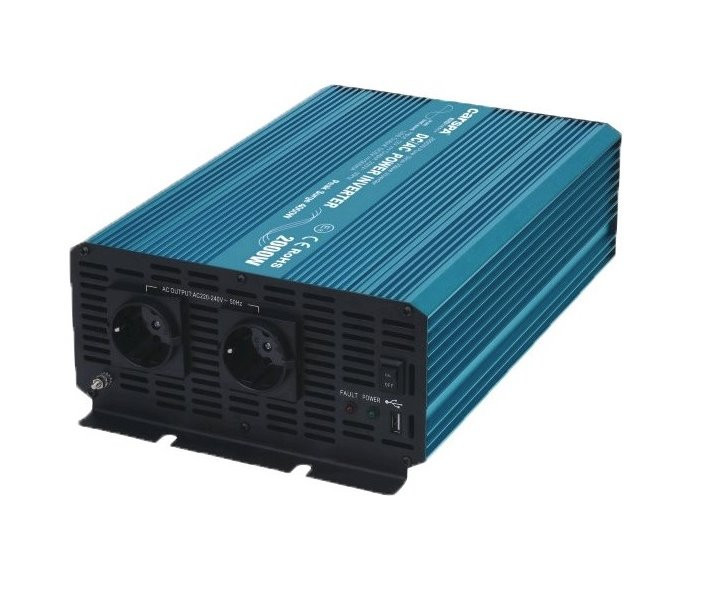 Napäťový menič Carspa P2000UR-242 24V/230V, 2000W, USB, čistý sínus