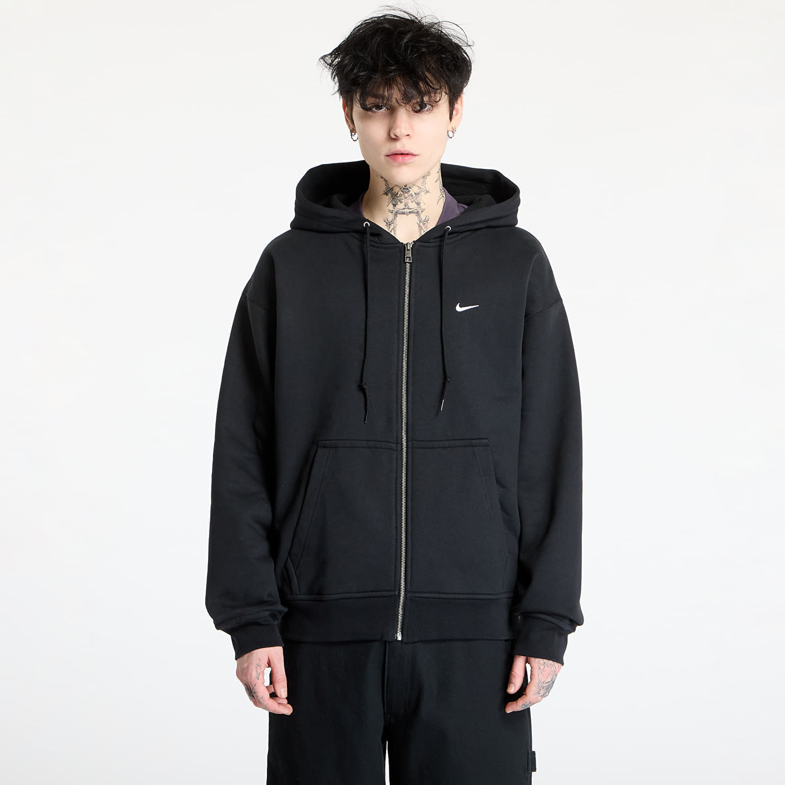 Mikina Nike Solo Swoosh Men's Thermal Full-Zip Hoodie Black/ White S