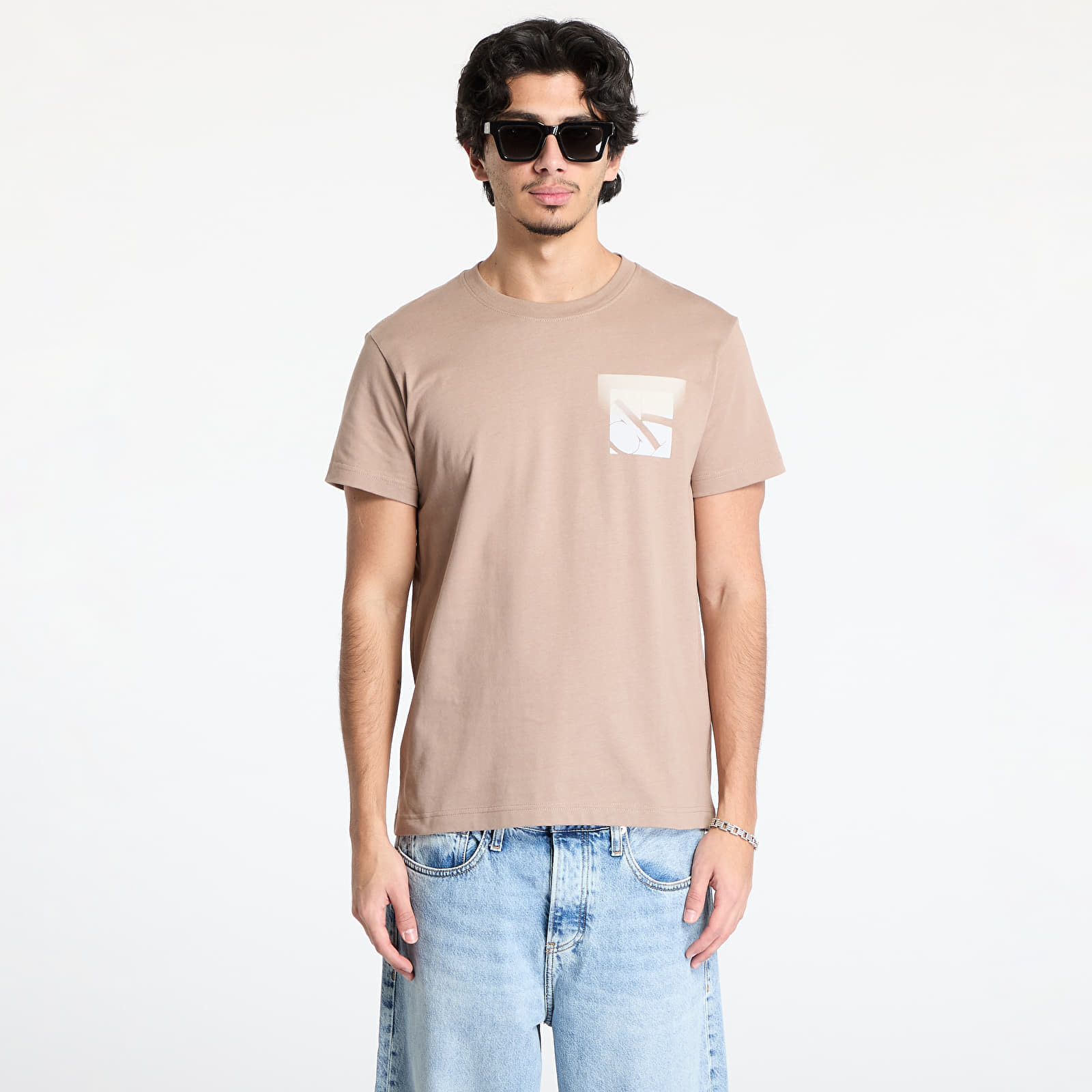 Tričko Calvin Klein Jeans Soft Box Monogram Tee Taupe Gray S