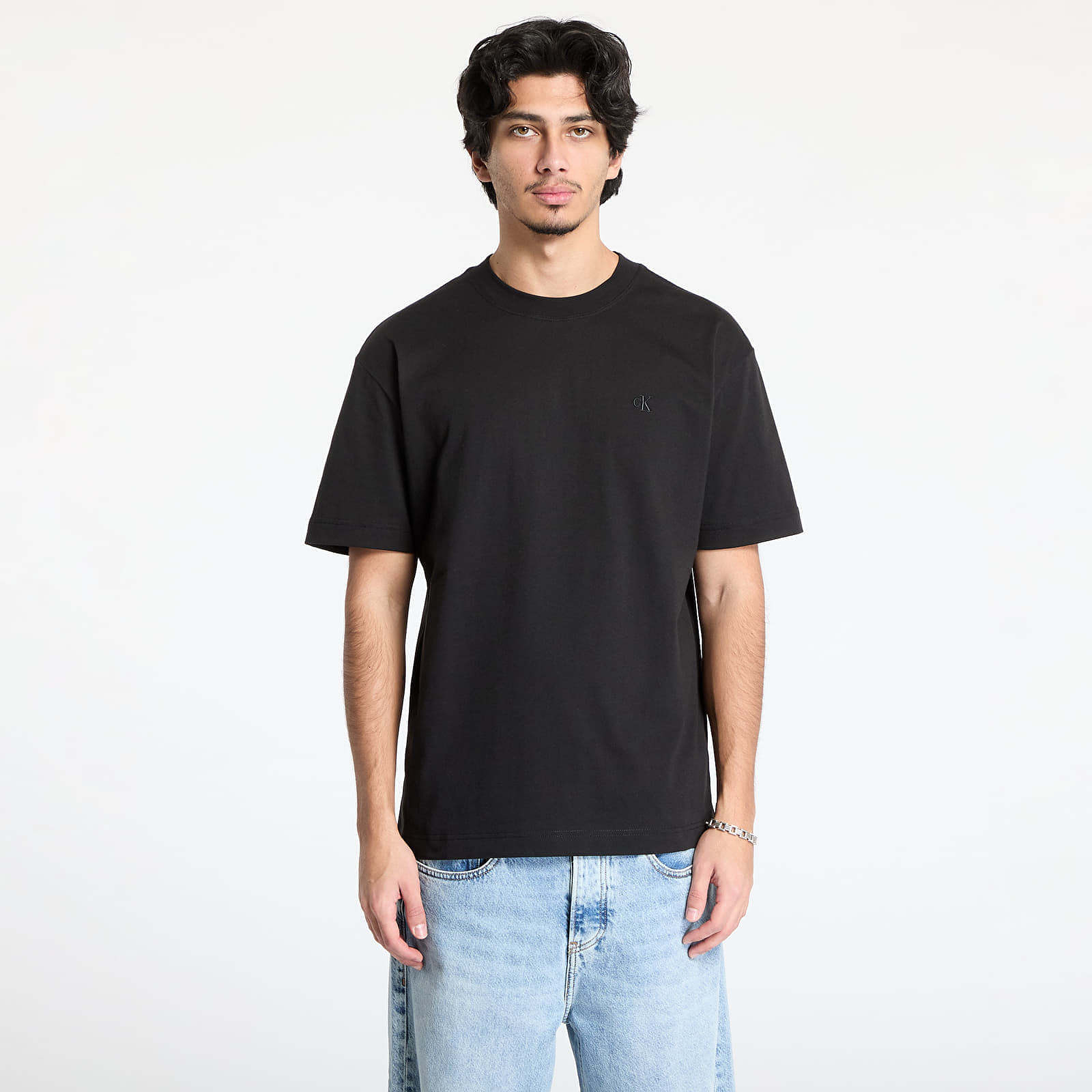 Tričko Calvin Klein Jeans Soft Layered Monogram Tee Black S