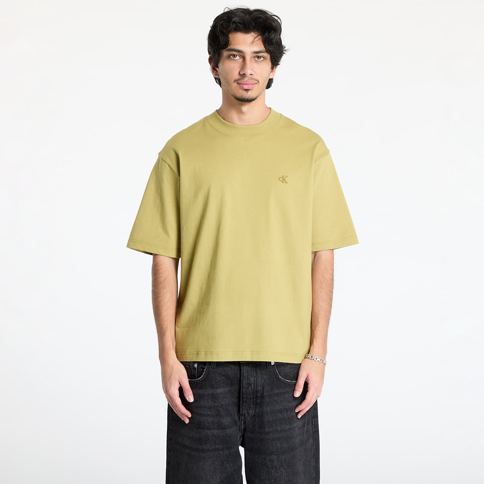 Tričko Calvin Klein Jeans Heavy Relaxed Tee Green S