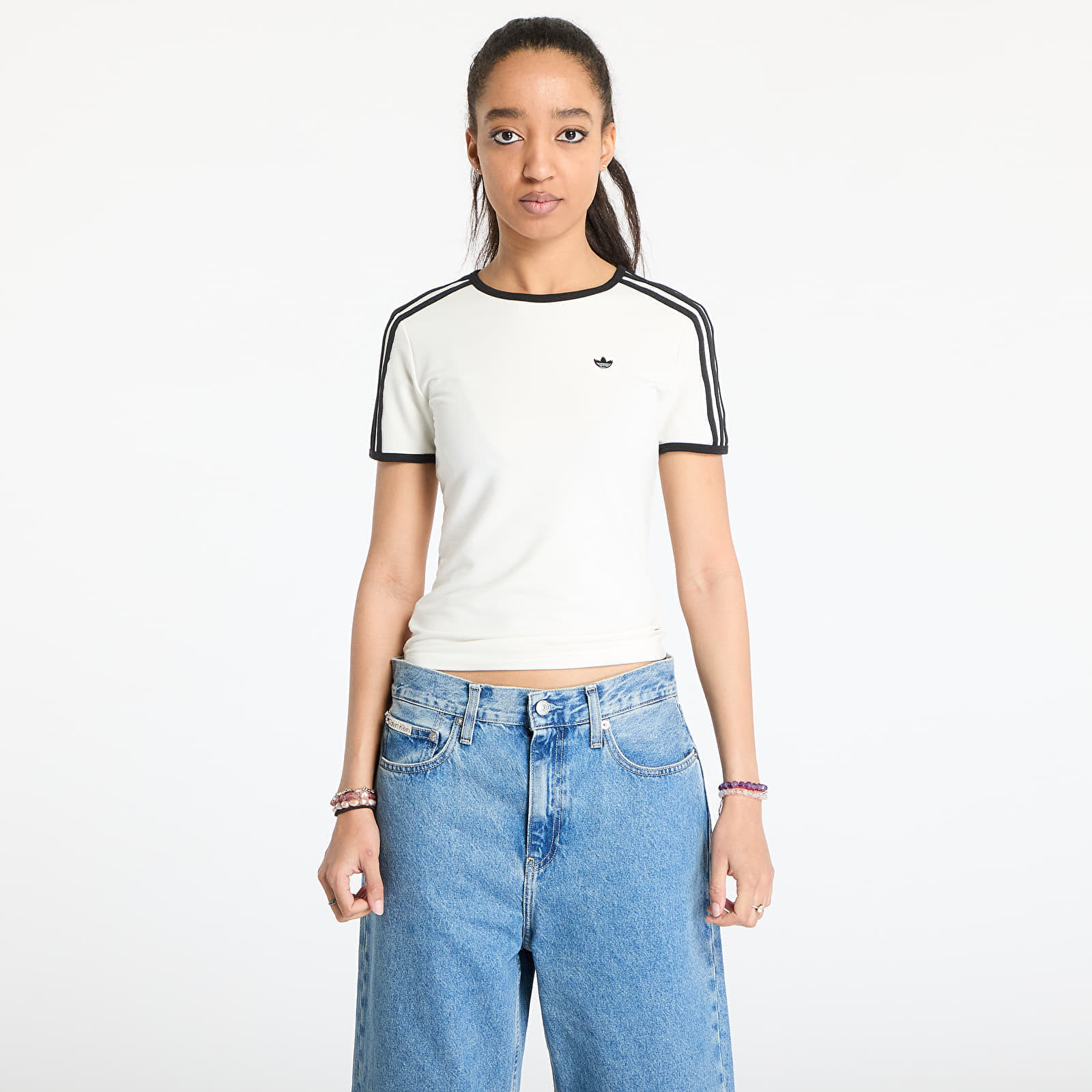Tričko adidas Originals 3 Stripes Cali Tee Off White XS