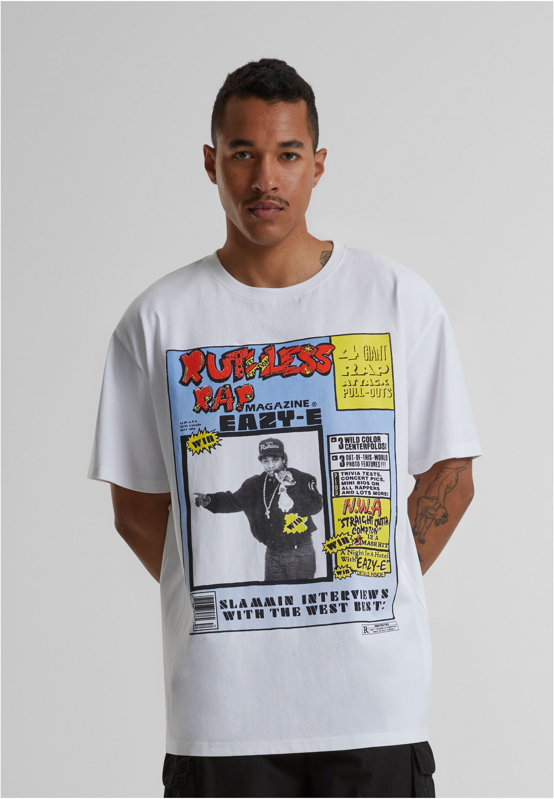 Eazy-E RAP Magazín Oversize Tričko Biele