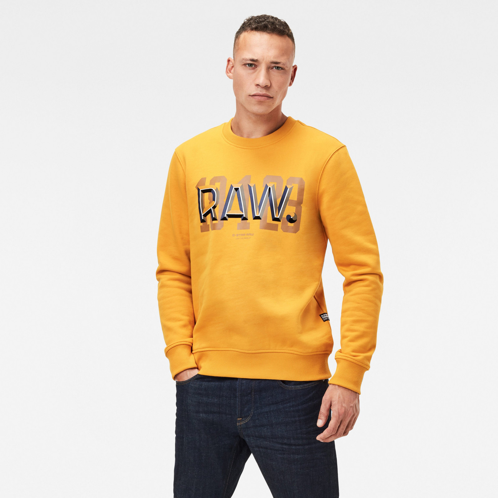 G-STAR Mikina - Raw dot r sw l\s oranžová