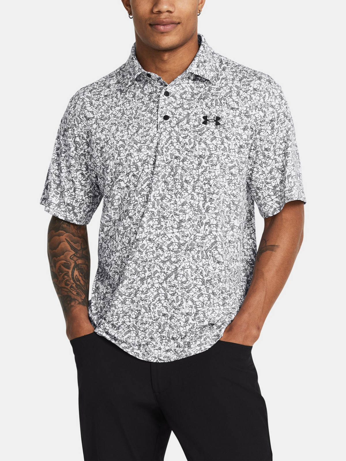 Men's T-shirt Under Armour UA Playoff 3.0 Printed Polo-WHT - Men's