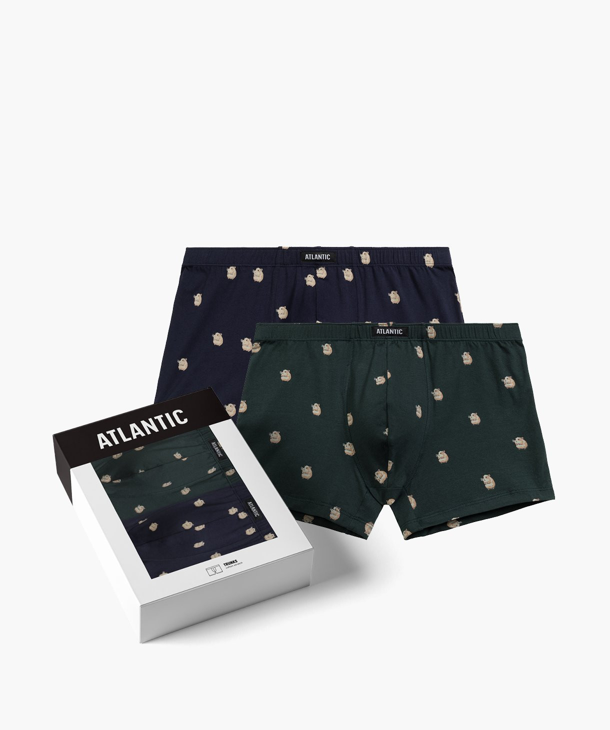 2-PACK Men's Atlantic Boxers with Crabs - Blue/Grey