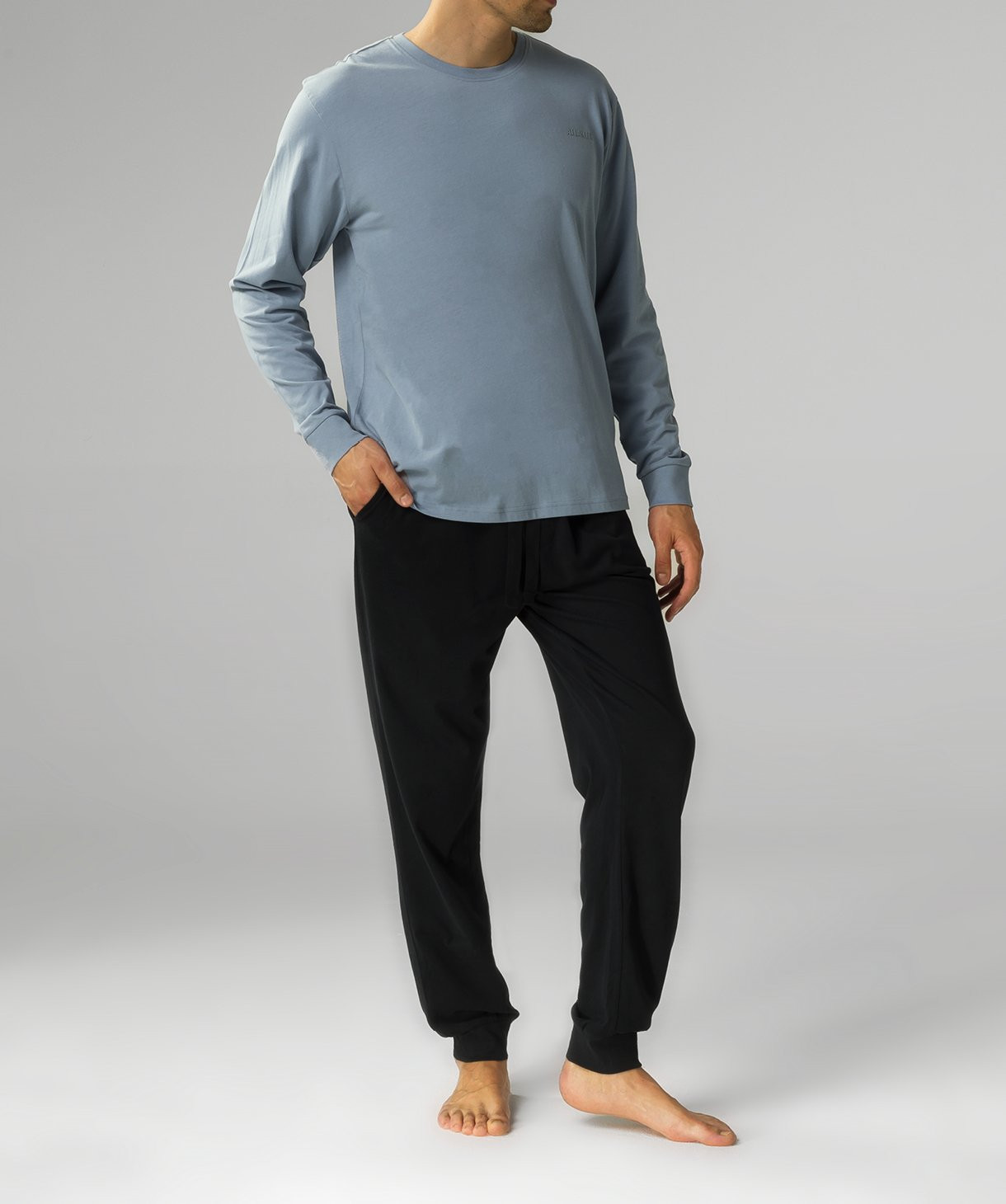 Men's Atlantic pajamas - light blue/black