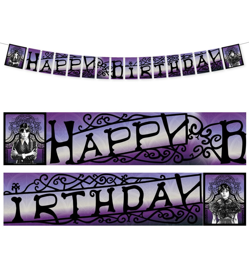 Chaks Papierová girlanda Happy Birthday - Wednesday 200 cm