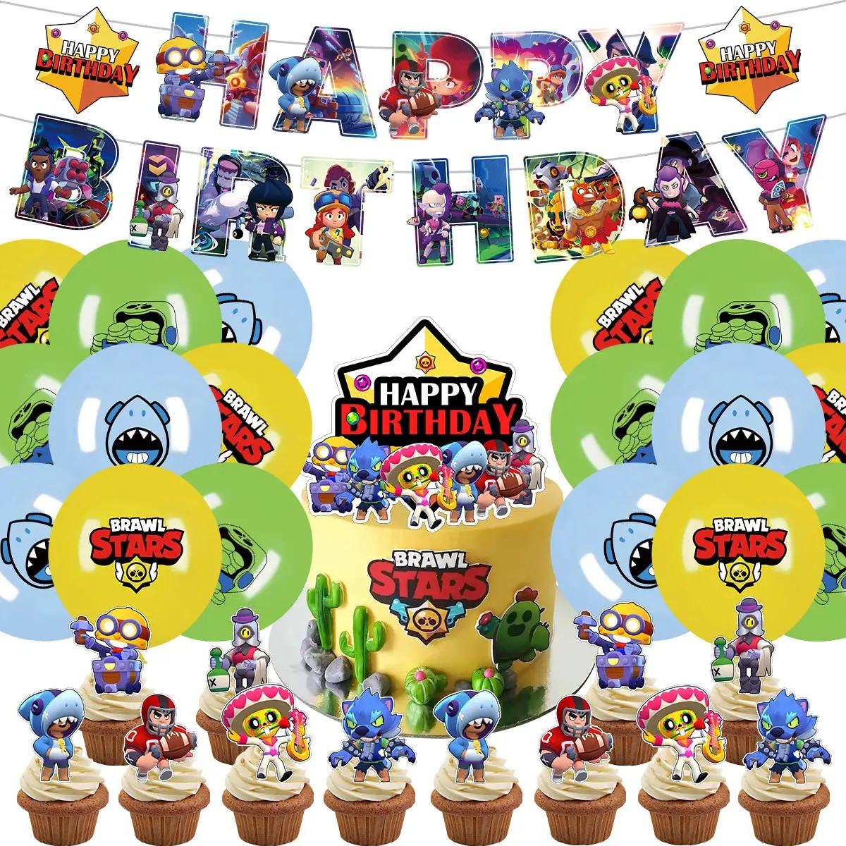 HeliumKing Narodeninový párty set - Brawl Stars