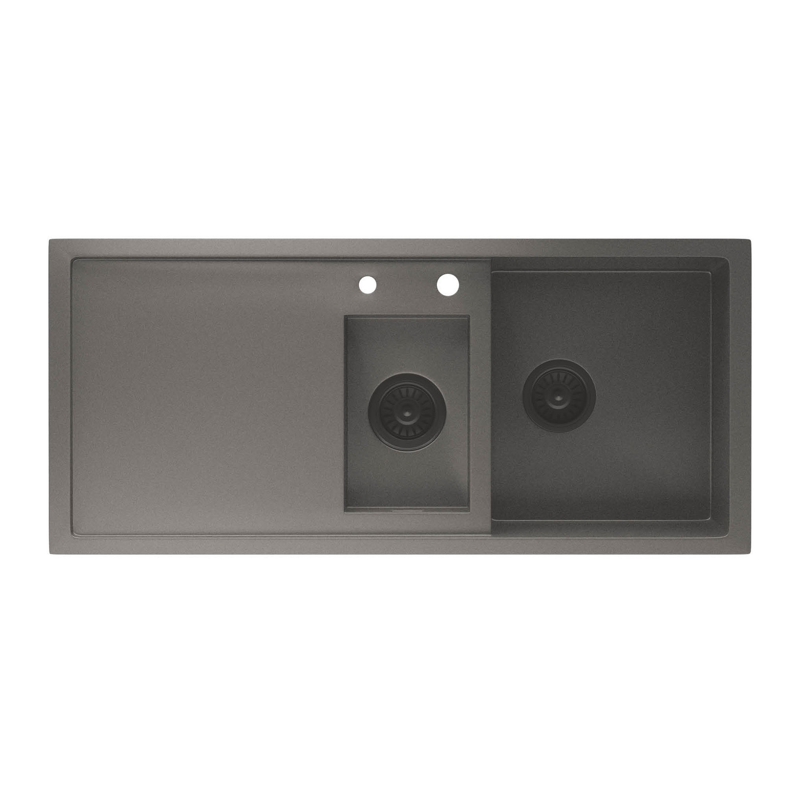 Klarstein TitanSteel kuchynský drez s odkvapkávačom, 100 x 45 cm, 2 umývadlá, nehrdzavejúca oceľ, odolný voči teplu