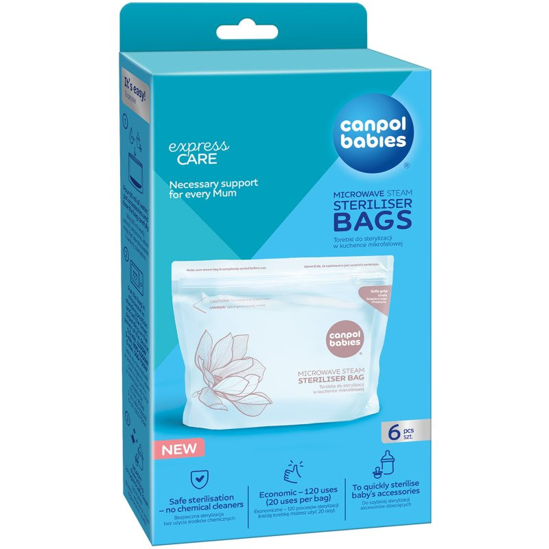 Canpol babies Microwave Sterilization Bags sterilizačné vrecúška do mikrovlnnej rúry 6 ks